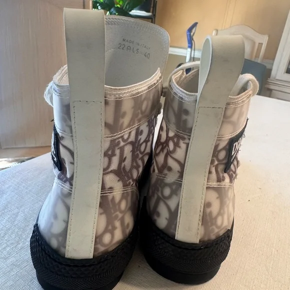 Dior Monogram High-Top Sneakers in Black and White